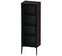 Duravit hauteur XViu XV1368LB269 50x36x133cm, porte en verre, noir mat, porte à gauche, noyer brossé