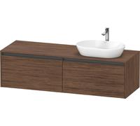 Duravit Ketho.2 bâti-support de lavabo en console, découpe de la vasque à droite, 1600x459x550mm, 2 tiroirs, K24889R21210000