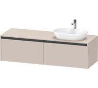Duravit Ketho.2 bâti-support de lavabo en console, découpe de la vasque à droite, 1600x459x550mm, 2 tiroirs, K24889R91910000, Couleur: DÃ©cor taupe mat