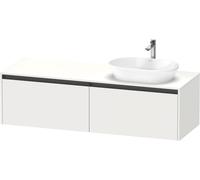 Duravit Ketho.2 bâti-support de lavabo en console, découpe de la vasque à droite, 1600x459x550mm, 2 tiroirs, K24889R18180000, Couleur: Décor blanc mat