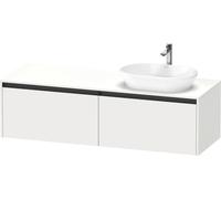 Duravit Ketho.2 bâti-support de lavabo en console, découpe de la vasque à droite, 1600x459x550mm, 2 tiroirs, K24889R18180000