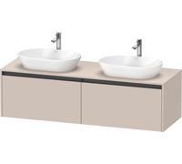Duravit Ketho.2 bâti-support de lavabo en console, découpe du bassin des deux côtés, 1600x459x550mm, 2 tiroirs, K24889B91910000