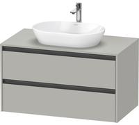 Duravit Ketho.2 bâti-support de lavabo sur console suspendu, 1000x568x550mm, 2 tiroirs, K24896007070000, Couleur: DÃ©cor gris bÃ©ton mat