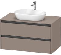 Duravit Ketho.2 bâti-support de lavabo sur console suspendu, 1000x568x550mm, 2 tiroirs, K24896043430000, Couleur: Décor basalte mat