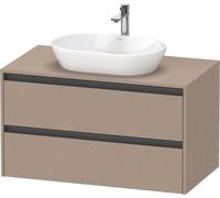 Duravit Ketho.2 bâti-support de lavabo sur console suspendu, 1000x568x550mm, 2 tiroirs, K24896075750000, Couleur: Décor lin mat