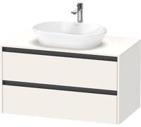 Duravit Ketho.2 bâti-support de lavabo sur console suspendu, 1000x568x550mm, 2 tiroirs, K24896084840000, Couleur: Blanc super mat Décor