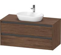 Duravit Ketho.2 bâti-support de lavabo sur console suspendu, 1200x568x550mm, 2 tiroirs, K24897021210000, Couleur: DÃ©cor noyer foncÃ©