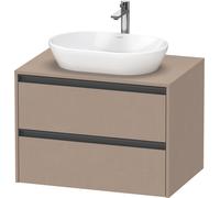 Duravit Ketho.2 bâti-support de lavabo sur console suspendu, 800x568x550mm, 2 tiroirs, K24895075750000, Couleur: Décor lin mat