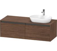 Duravit Ketho.2 bâti-support de lavabo sur console suspendu découpe de la vasque à droite, 1400x459x550mm, 2 tiroirs, K24888R21210000