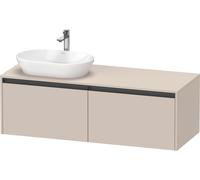 Duravit Ketho.2 bâti-support de lavabo sur console suspendu, découpe de la vasque à gauche, 1400x459x550mm, 2 tiroirs, K24888L91910000