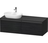 Duravit Ketho.2 bâti-support de lavabo sur console suspendu, découpe de la vasque à gauche, 1400x459x550mm, 2 tiroirs, K24888L16160000, Couleur: Décor chêne noir mat
