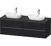 Duravit Ketho.2 bâti-support de lavabo sur console suspendu, découpe du bassin des deux côtés, 1600x568x550mm, 4 tiroirs, K24899B16160000