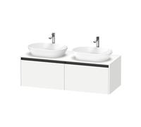 Duravit Ketho.2 Meuble sous-lavabo à colonnes suspendu, découpe du bassin des deux côtés, 1400x459x550mm, 2 tiroirs, K24888B18180000, Couleur: Décor blanc mat