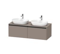 Duravit Ketho.2 Meuble sous-lavabo à colonnes suspendu, découpe du bassin des deux côtés, 1400x459x550mm, 2 tiroirs, K24888B43430000, Couleur: Décor basalte mat