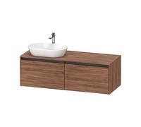 Duravit Ketho.2 bâti-support de lavabo sur console suspendu, découpe de la vasque à gauche, 1400x459x550mm, 2 tiroirs, K24888L79790000