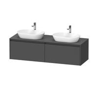 Duravit Ketho.2 bâti-support de lavabo en console, découpe du bassin des deux côtés, 1600x459x550mm, 2 tiroirs, K24889B49490000, Couleur: Décor graphite mat