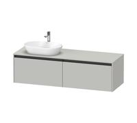 Duravit Ketho.2 bâti-support de lavabo en console, découpe de la vasque à gauche, 1600x459x550mm. 2 tiroirs, K24889L07070000