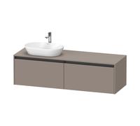 Duravit Ketho.2 bâti-support de lavabo en console, découpe de la vasque à gauche, 1600x459x550mm. 2 tiroirs, K24889L43430000
