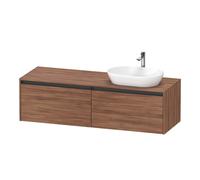 Duravit Ketho.2 bâti-support de lavabo en console, découpe de la vasque à droite, 1600x459x550mm, 2 tiroirs, K24889R79790000
