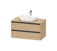 Duravit Ketho.2 bâti-support de lavabo sur console suspendu, 1000x568x550mm, 2 tiroirs, K24896030300000, Couleur: Décor chêne naturel