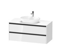 Duravit Ketho.2 bâti-support de lavabo sur console suspendu, 1200x568x550mm, 2 tiroirs, K24897022220000, Couleur: Décor blanc brillant