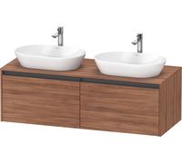 Duravit Ketho.2 Meuble sous-lavabo à colonnes suspendu, découpe du bassin des deux côtés, 1400x459x550mm, 2 tiroirs, K24888B79790000