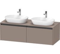 Duravit Ketho.2 Meuble sous-lavabo à colonnes suspendu, découpe du bassin des deux côtés, 1400x459x550mm, 2 tiroirs, K24888B43430000