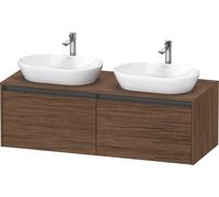 Duravit Ketho.2 Meuble sous-lavabo à colonnes suspendu, découpe du bassin des deux côtés, 1400x459x550mm, 2 tiroirs, K24888B21210000