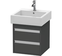 Ketho Duravit vasque KT663504949 45 x 44 cm, graphite mat, 2 tiroirs, suspendu