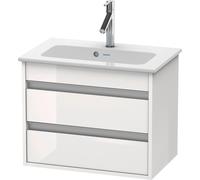 Duravit Ketho bâti-support lavabo suspendu, Compact, 600x480x385 mm, 2 tiroirs, pour ME by Starck 234263, KT645202222, Couleur: Décor blanc brillant