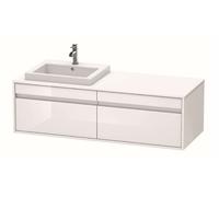 Duravit Meuble sous-lavabo Ketho KT6797L2222 1400x426x550 mm 2 tiroirs gauche blanc brillant
