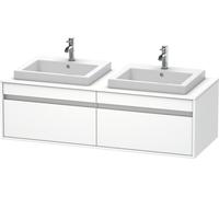 Ketho Duravit vasque KT6797B1818 140x55x42,6cm, vasques à encastrer, 2 coulissants, découpe des deux côtés, blanc mat