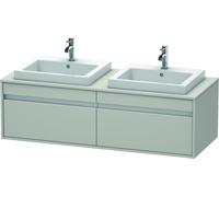 Ketho Duravit vasque KT6797B0707 140x55x42,6cm, vasques à encastrer, 2 coulissants, découpe des deux côtés, gris béton mat