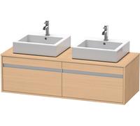 Duravit Ketho meuble sous-vasque KT6697B3030 140x55x42,6cm, pour Aufsatzbecken , découpe des deux côtés, chêne naturel
