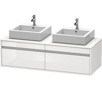 Duravit Ketho Meuble sous-lavabo sur console suspendu, 1400x426x550 mm, 2 tiroirs, pour 2 vasques à poser, des deux côtés, KT6697B2222