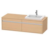 Duravit Ketho Meuble sous-lavabo sur console suspendu, 1400x426x550 mm, 2 tiroirs, pour lavabo à encastrer, position à droite, KT6797R3030