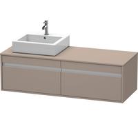 Duravit Ketho meuble sous-vasque KT6697L4343 140x55x42,6cm, pour Aufsatzbecken , découpe à gauche, basalte mat
