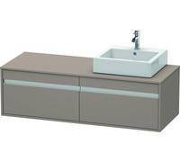Duravit Ketho meuble sous-vasque KT6697R4343 140x55x42,6cm, pour Aufsatzbecken , découpe à droite, basalte mat