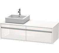 Duravit Ketho Meuble sous-lavabo sur console suspendu, 1400x426x550 mm, 2 tiroirs, pour vasque à poser, position à gauche, KT6697L2222