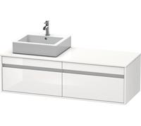 Duravit Meuble sous-vasque Ketho KT6697L2222 140x55x42,6 cm 2 tiroirs vasque à poser gauche blanc