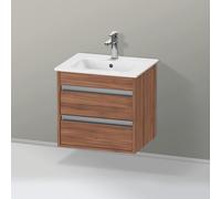 Ketho Duravit vasque KT644407979 50x41,2x48cm, 2 tiroirs, suspendu, noyer naturel