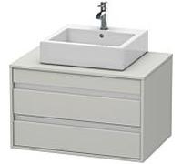 Duravit Ketho meuble sous-vasque KT665400707 80 x 42,6 x 55 cm, gris béton mat, pour Aufsatzbecken milieu, 2 tiroirs