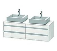 Duravit Meuble sous-vasque Ketho KT6657B2222 1400x496x550 mm, 4 tiroirs, 2 vasques, blanc brillant