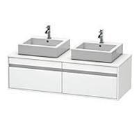 Duravit Ketho meuble sous-vasque KT6697B1818 140x55x42,6cm, pour Aufsatzbecken , découpe des deux côtés, blanc mat
