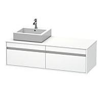Duravit Ketho meuble sous-vasque KT6697L1818 140x55x42,6cm, pour Aufsatzbecken , découpe à gauche, blanc mat
