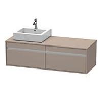 Duravit Ketho meuble sous-vasque KT6697L4343 140x55x42,6cm, pour Aufsatzbecken , découpe à gauche, basalte mat