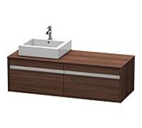 Duravit Ketho meuble sous-vasque KT6697L5353 140x55x42,6cm, pour Vasques à poser , découpe à gauche, marron foncé