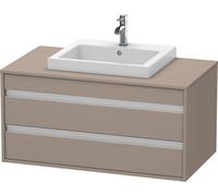 Ketho Duravit vasque KT675504343 100 x 55 cm, basalte mat, pour vasque à encastrer au milieu, 2 tiroirs