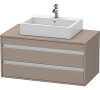 Duravit Ketho meuble sous-vasque KT665504343 100 x 42,6 x 55 cm, basalte mat, pour Aufsatzbecken milieu, 2 tiroirs