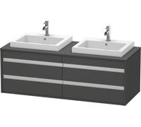 Ketho Duravit vasque KT6757B4949 140x55x49,6cm, pour vasque à encastrer, 4 tiroirs, découpe des deux côtés, graphite mat